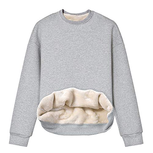 Women's Fleece Lined Sherpa Crew Neck Pullover Sweatshirt, Sizes X-Small to X-Large  (7 colors)