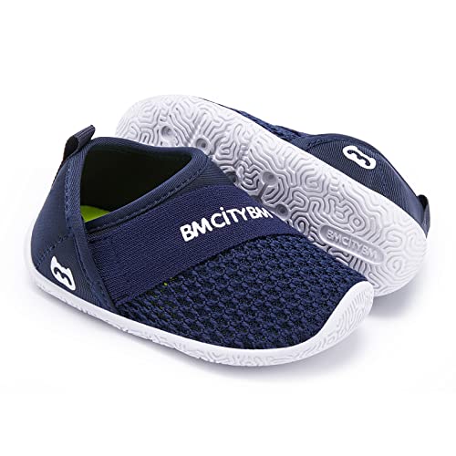 Baby Walking Shoes Girls Boys Toddler Sneakers Infant Non-Slip First Walker Shoes 6 9 12 18 24 Months Navy Size 12-18 Months