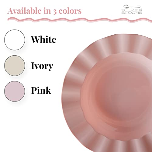 ELEGANT PLASTIC SOUP PLATES FOR WEDDINGS | Veil Collection | 12 oz – 20 PC | Blush