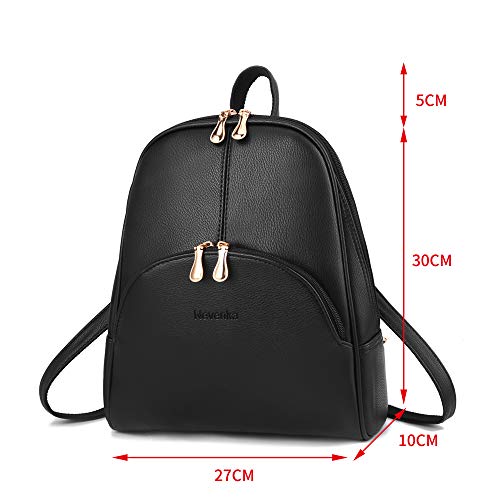 Nevenka Brand Women Bags Backpack Purse PU Leather Zipper Bags Casual Backpacks Shoulder Bags (Autumn Maple)