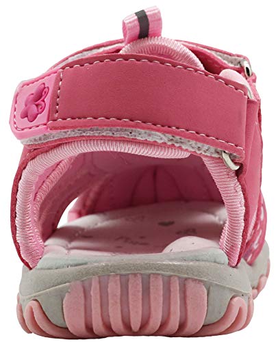 Apakowa Kids Girls Soft Sole Closed Toe Sandals Summer Shoes with Arch Support (Toddler/Little Kid) (Color : Y607PINK, Size : 8 M US Toddler)