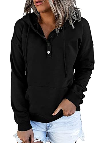 Women's Solid Color Long-Sleeve Pullover Drawstring Hoodie Sweatshirt, Sizes Small to 3XL  (11 colors)