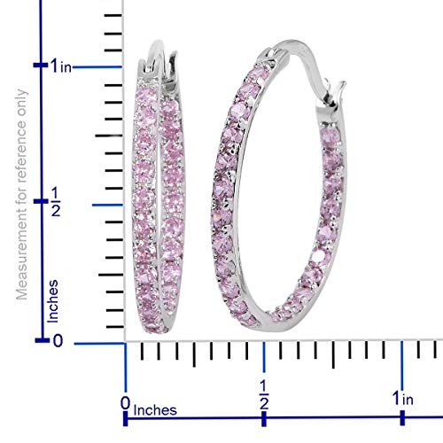 Shop LC 925 Sterling Silver Hoop Earrings Cubic Zirconia CZ Hoops Inside Out Rhodium Plated Dainty Unique Fashion Birthday Gifts for Women Jewelry