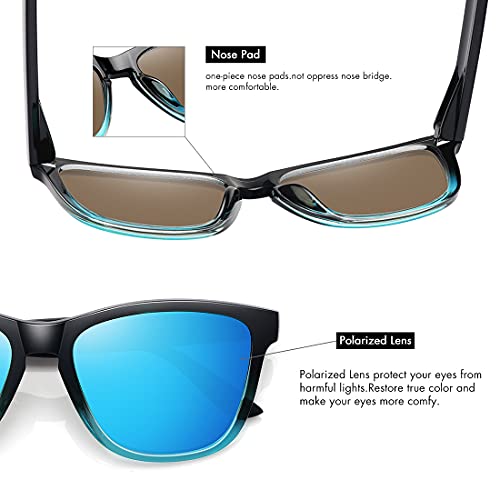 MEETSUN Polarized Sunglasses for Women Men Classic Retro UV Protection Blue Mirrored Lens