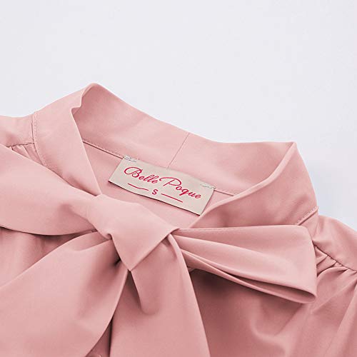 Pink Blouses for Women Dressy Plus Size Retro Blouses Casual Office Work Blouse Shirts Tops Pink 3X-Large