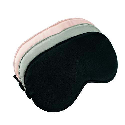 Lightweight, Light Blocking Blindfold Soft Sleep Eye Masks w/Adjustable Strap, Set of 3