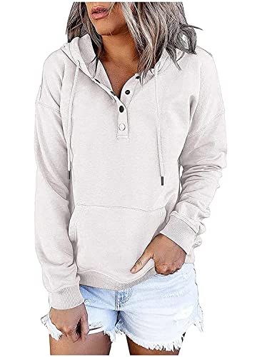Women's Solid Color Long-Sleeve Pullover Drawstring Hoodie Sweatshirt, Sizes Small to 3XL  (11 colors)