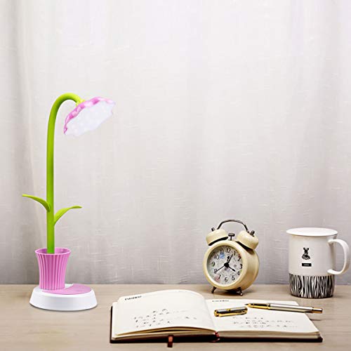 Sunflower LED Adjustable Brightness Desk Lamp for Kids, Pink
