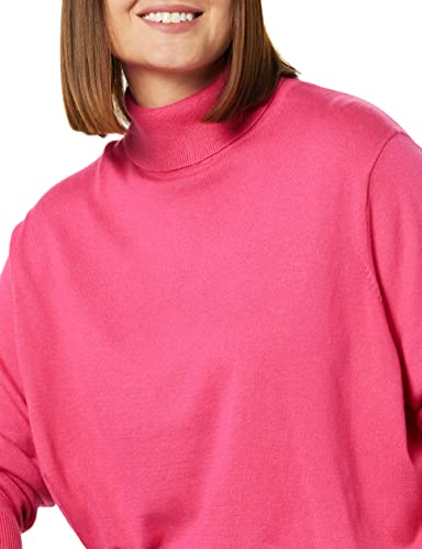 Amazon Essentials Women's Classic-Fit Lightweight Long-Sleeve Turtleneck Sweater, Bright Pink, Large