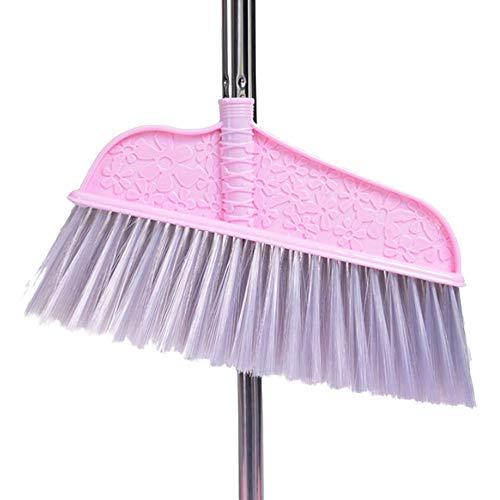 SEYMM Household Sweeper Dustpan Set Stainless Steel Sweeping Cleaning Brush Tool Sweep Hair Removing Broom (Color : Color Pink) - Pink and Caboodle