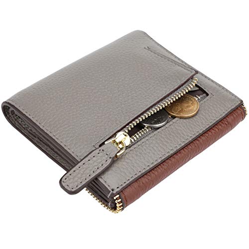 Lavemi RFID Blocking Small Compact Leather Wallets Credit Card Holder Case for Women(Envelope Coffee)