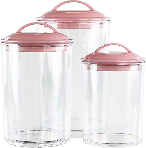 6-Pc Durable Acrylic Kitchen Canister Set, Pink