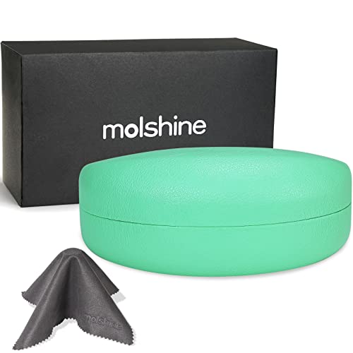 molshine Hard Shell Sunglasses Case,Classic Glasses Case for Sunglasses and Eyeglasses (Cyan)