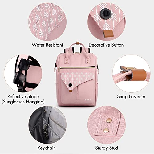 Lekesky Backpack for Women, College Backpack for Women with Laptop Compartment, School Backpack for Girls, Pink Color