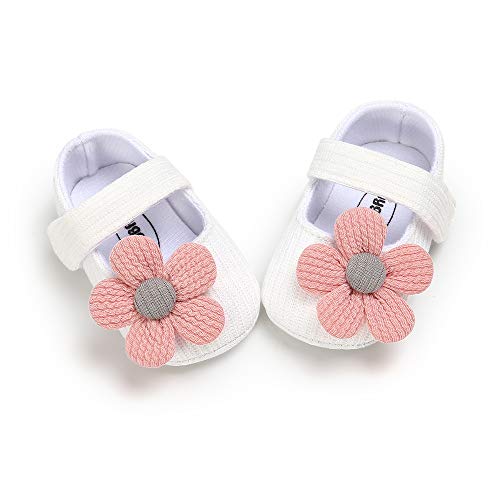 Infant Baby Girl Shoes, Flowers Baby Mary Jane Flats Princess Dress Shoes Soft Sole Baby Crib Shoes