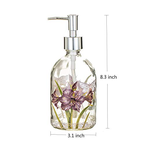 Glass Soap Dispenser Bottle 17 ounces with Plastic Pump