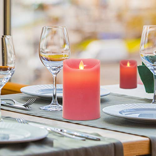 Set of 3 Flameless Battery Operated Real Wax LED Pillar Candles w/Remote Control & Timer  (5 colors)
