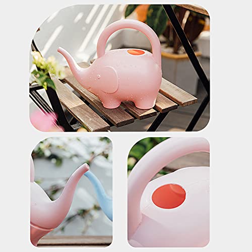 LOYUYU 0.4 Gallon Plastic Watering Can Small Lightweight Cute Indoor Outdoor Garden Plants, Adult Kids Toy Elephant Watering Can STYLE1: Pink