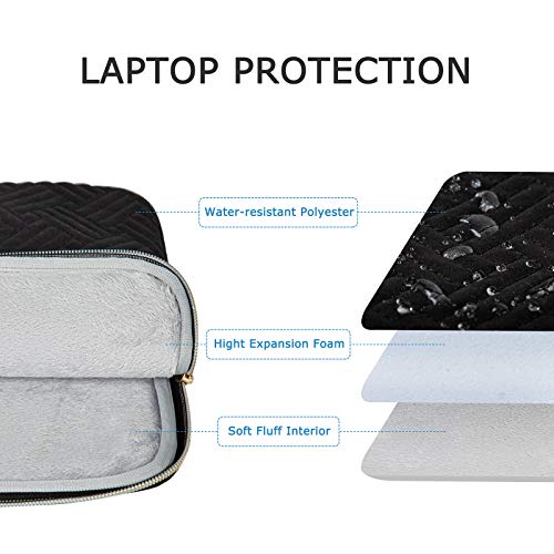 Laptop Sleeve,BAGSMART Laptop Cover Compatible with 13-13.3 inch Notebook,MacBook Air,MacBook Pro 14 Inch,Computer,Water Repellent Protective Case with Pocket,Black