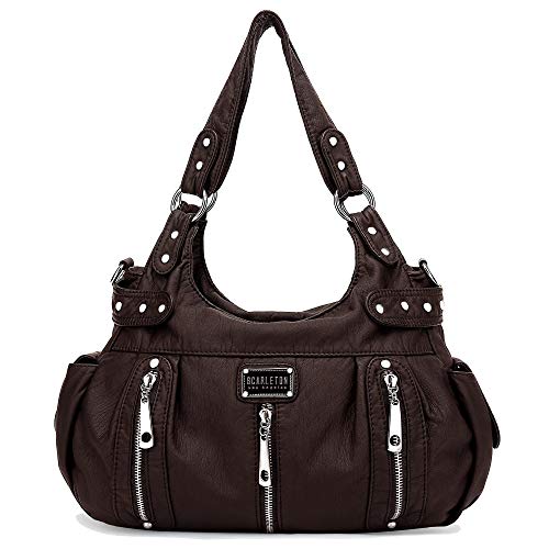 Scarleton Satchel Handbag for Women, Purses for Women, Shoulder Bags for Women, H129221 - Dark Brown