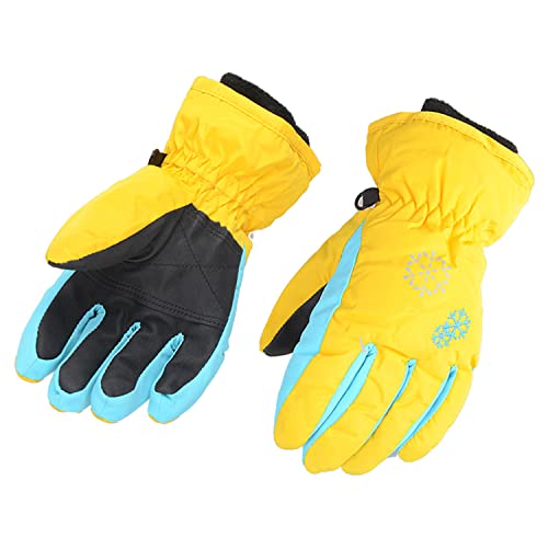 AMYIPO Kids Winter Snow Ski Gloves Children Snowboard Gloves for Boys Girls (Yellow, XS (4-5 Years))