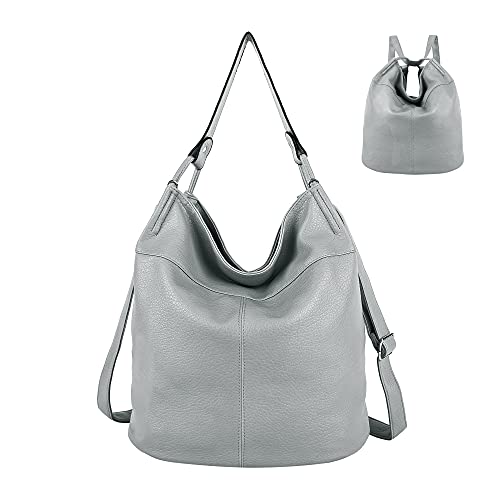 Purse for Women Convertible Backpack Purses and Handbags Crossbody Shoulder Bag - Grey