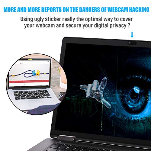 Webcam Camera Cover Slide 0.028-Inch Ultra-Thin Webcam Cover Blocker for MacBook, iMac, Laptop, Desktop, Pc, iPad, iPhone, Smartphone Protect Your Visual Privacy and Security (Black - 3 Pack)