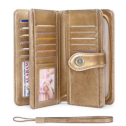FALAN MULE Women's Wallet Genuine Leather RFID Blocking Large Capacity Trifold Ladies Wallet