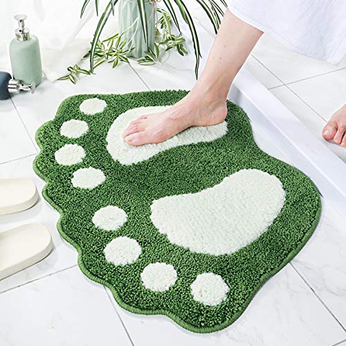 Bathroom Rugs Mats Water Absorbent Non-Slip Mat Used in Bathroom, Shower, Room, Etc.Soft Microfiber Bath Mat Machine Washable Bath Mat Big Feet Bathroom Mat ( Sage Green 16x24'')