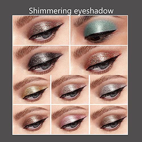 Smokey Eyes Liquid Metallic Glitter Eyeshadow Set, Long Lasting, Quick Drying, 10 Color Palette