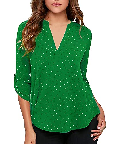 roswear Women's Long Sleeve Professional Work Blouse Shirt Emerald Green S