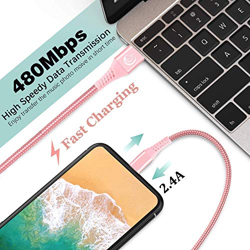 iPhone Charger 6ft 2Pack Aioneus Mfi Certified Lightning Cable Fast Charging Nylon Braided Phone Charger Cord Compatible with iPhone 12 Pro Max 11 Pro Xr Xs Max 10 8 Plus 7 6 6s 5c,SE 2020,iPad