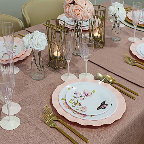 PINK PLASTIC PLATES | Disposable Dinner Plates | Veil | 11.25” | 10 PC