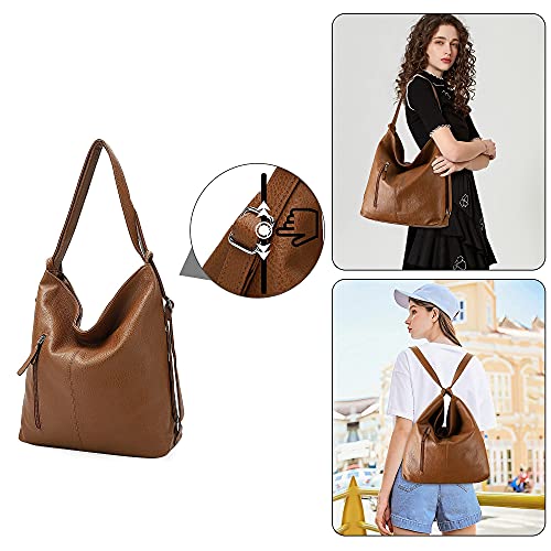 Purse for Women Convertible Backpack Purses and Handbags - Brown