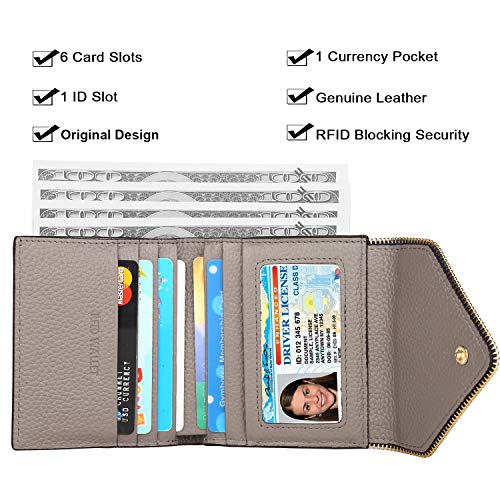 Lavemi RFID Blocking Small Compact Leather Wallets Credit Card Holder Case for Women(Envelope Coffee)