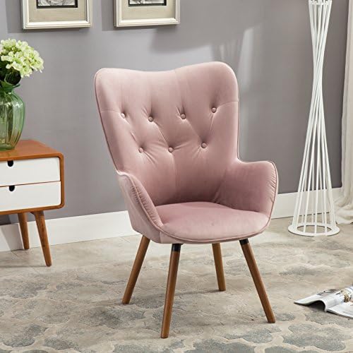 Contemporary Silky Velvet Tufted Button Back Accent Chair  (6 colors)
