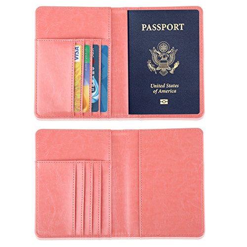Leather Passport Holder Cover-Travel Wallet, RFID Blocking (15 colors)