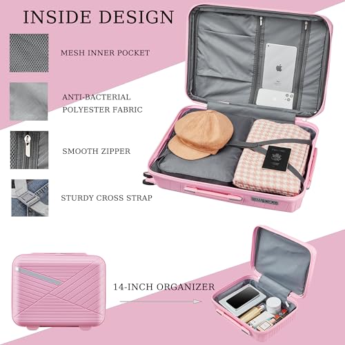 4-Piece Hard Shell Luggage Set, Expandable w/360° Double Spinner Wheels and TSA Locks  (4 colors)