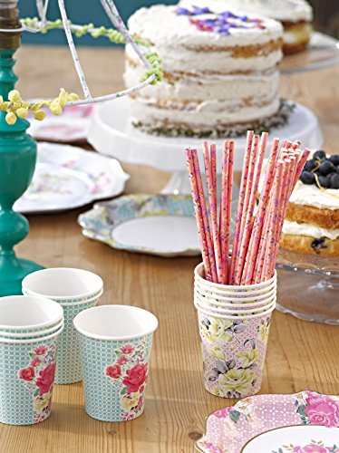 Talking Tables Truly Scrumptious Vintage Floral Small 6.75 Paper Plates in 6 Designs for a Tea Party or Picnic, Multicolor (24 Pack)