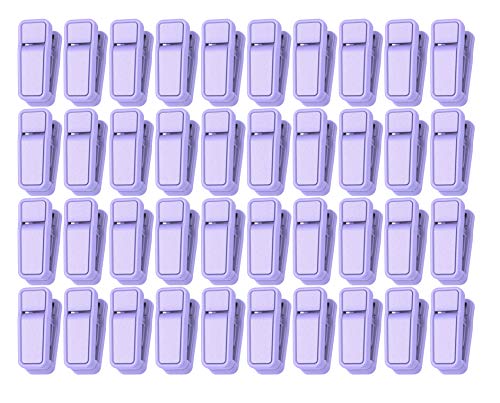 KISEER Plastic Baby Hanger Clips, 40 Pcs Slim-line Finger Clips Set Clothes Hanger Velvet Hanger (Purple)