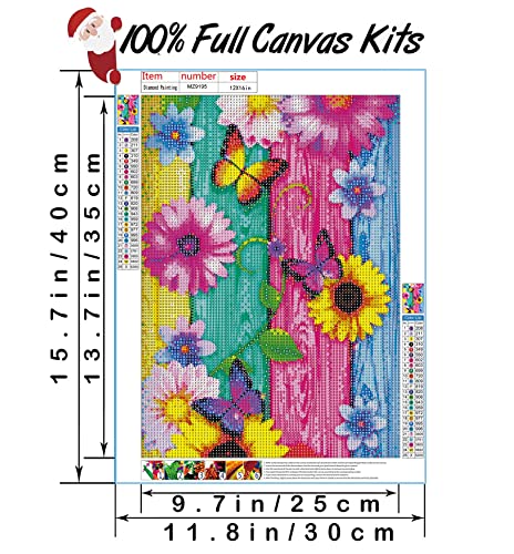 Pink Butterflies & Flowers Diamond Painting Kit for Adults & Children, 5D Full Drill Round