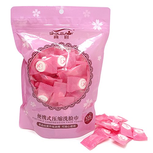 100PCS Disposable Portable Compression Face Towel Cotton Washcloth for Travel, Home, Camping and Other Outdoors
