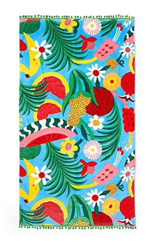 Titti Frutti Oversized Colorful Terrycloth Beach Towel for Kids & Adults