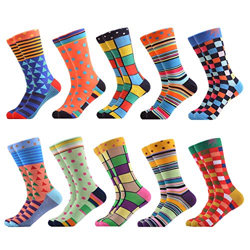 WeciBor Men's Funny Colorful Combed Cotton Dress Socks
