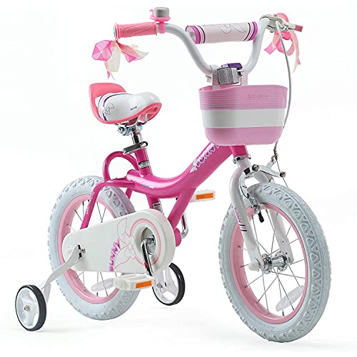 Royalbaby Girls Bike Bunny 12 Inch Girl's Bicycle With Training Wheels Basket Child's Girl's Bike Fuchsia (RB12G-4BF)