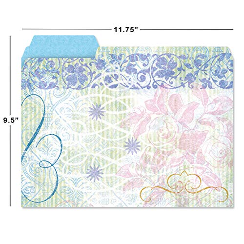 Floral Fun File Folder Value Pack - Set of 24 (6 Designs) 1/3 Cut Staggered Tabs