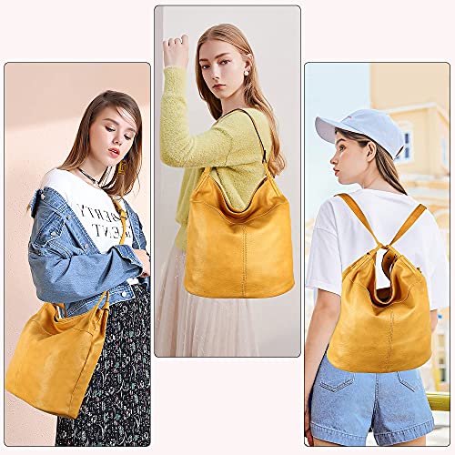 Purse for Women Convertible Backpack Purses and Handbags Crossbody Shoulder Bag - Yellow