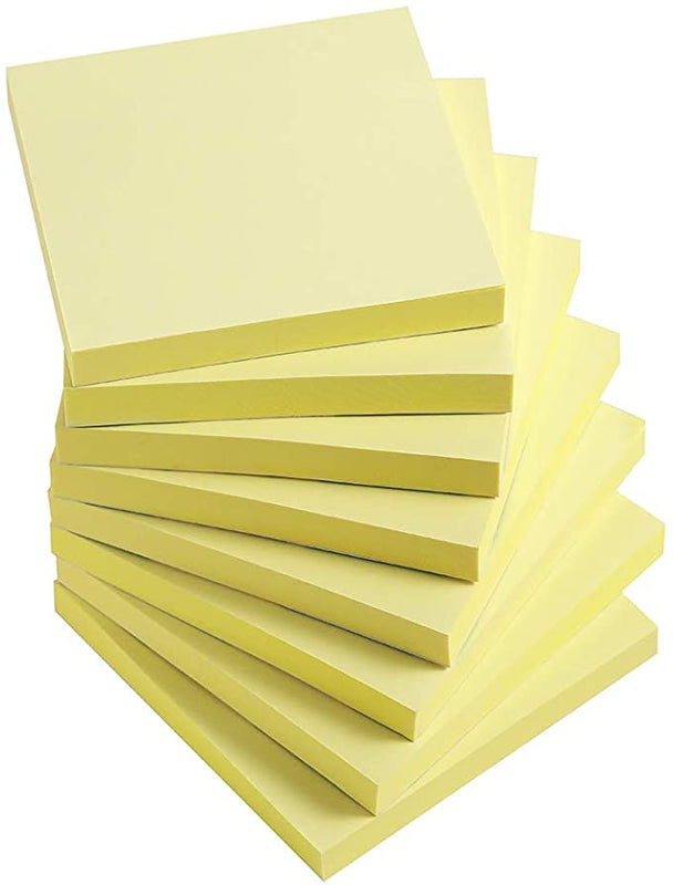 Square 3x3-inch Sticky Note Self Stick Pads for Home, Office, Notebook, 8 Pad Pack  (12 colors)