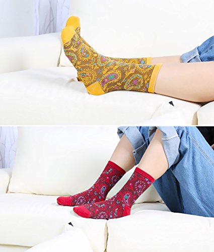 Chalier 5 Pairs Womens Winter Warm Funny Casual Cotton Crew Animal Socks Style 02 One Size