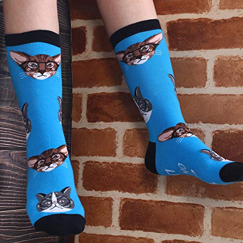 Cat Lovers Funny Novelty Super Soft Socks, 3 Pairs